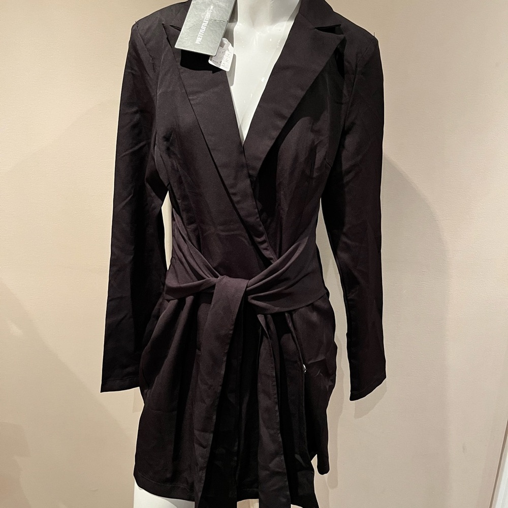 Black Wrap Blazer dress with Belt